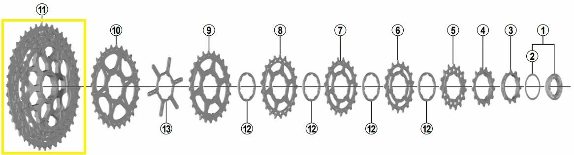 Shimano - Pignons Pour Cassette SLX CS-M7000 11 Vitesses